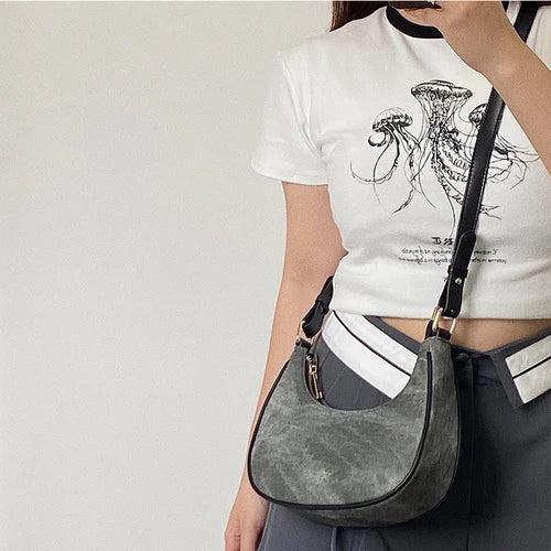 Women's Half Moon Hobos Shoulder Bag Clutch Purse Handbag