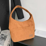 Corduroy Shoulder Bags Women's Handbags Cotton Shopping Tote