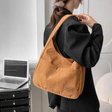 Corduroy Shoulder Bags Women's Handbags Cotton Shopping Tote