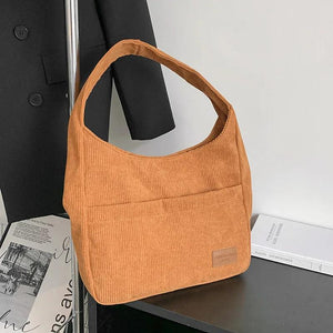 Corduroy Shoulder Bags Women's Handbags Cotton Shopping Tote