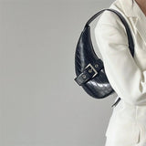 Crocodile Pattern Half Moon Underarm Bag for Women