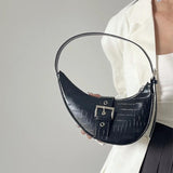 Crocodile Pattern Half Moon Underarm Bag for Women