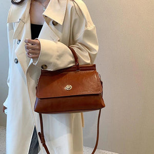 Women Vintage Shoulder Bag All-match PU Leather Large Capacity Female Handbags