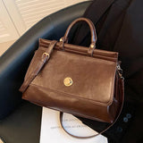 Women Vintage Shoulder Bag All-match PU Leather Large Capacity Female Handbags
