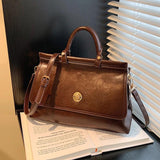 Women Vintage Shoulder Bag All-match PU Leather Large Capacity Female Handbags
