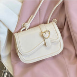 Women's Love Shoulder Messenger Bag Solid Ladies Saddle Bags Girly Small Tote