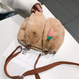 Cartoon Plush Bag Rabbit Ears Small Square Bag Female Shoulder Bag