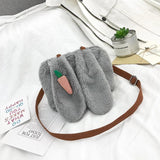Cartoon Plush Bag Rabbit Ears Small Square Bag Female Shoulder Bag