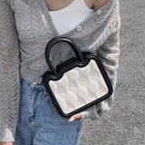 Women's Contrast Messenger Bag Ladies Biscuit Shoulder Bags