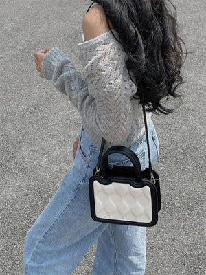 Women's Contrast Messenger Bag Ladies Biscuit Shoulder Bags