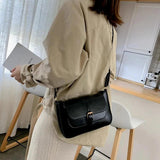 Vintage Small Flap Messenger Bag PU Leather Shoulder Crossbody Bag