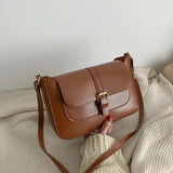 Vintage Small Flap Messenger Bag PU Leather Shoulder Crossbody Bag