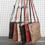 Women's Vintage Messenger Bag PU Leather Handbag Cross Body Casual Shoulder Bags