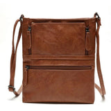 Women's Vintage Messenger Bag PU Leather Handbag Cross Body Casual Shoulder Bags