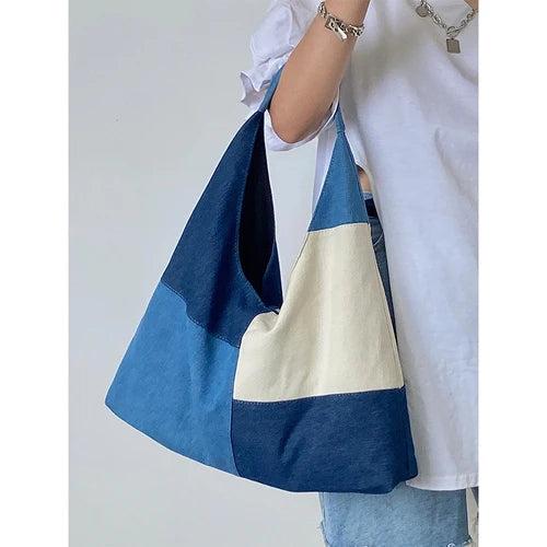 Canvas Women's Denim Shoulder Bag Large Casual Tote Bags