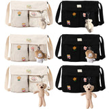 Japanese Harajuku Crossbody Bag for Women with Badges School Handbag