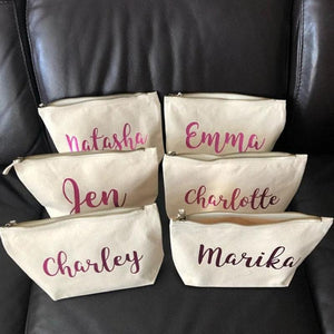 Personalised Make Up Bag Cosmetic Wash Any Birthday Gift For Bridesmaid Wedding