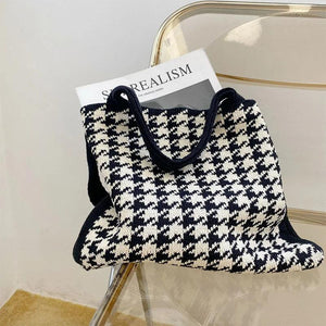 Retro Wool Knitted Large-Capacity Shoulder Bag