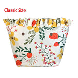 Floral Border Waterproof Inner Lining Insert For Classic Mini O Bag