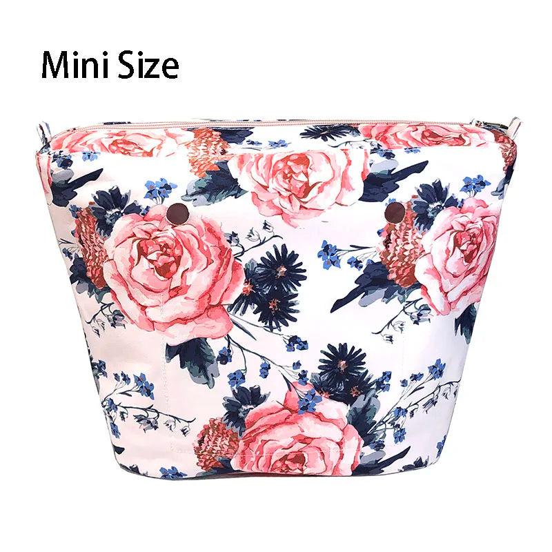 Floral Border Waterproof Inner Lining Insert For Classic Mini O Bag