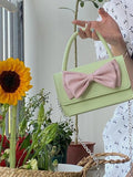 Bowknot Small Shoulder Bag PU Leather Women Crossbody Party Clutch Purse