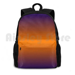 Orange Purple Gradient Outdoor Hiking Backpack Waterproof Camping Travel