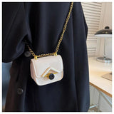 Crossbody Small Square Bag Girl Hand Bill of Lading Shoulder