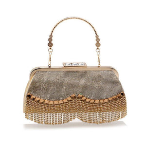 Women's Diamond-Studded Tassel Evening Bag