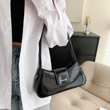 Single Shoulder Bag Leather Women Moon Bag Armpit Purse Bright