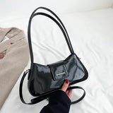 Single Shoulder Bag Leather Women Moon Bag Armpit Purse Bright