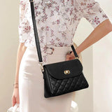 Vintage Small Square Bag PU Leather Shoulder Crossbody Handbag