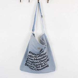 Casual Letter Canvas Denim Handbag Small Fresh Shoulder Bag