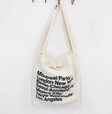Casual Letter Canvas Denim Handbag Small Fresh Shoulder Bag