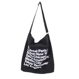 Casual Letter Canvas Denim Handbag Small Fresh Shoulder Bag
