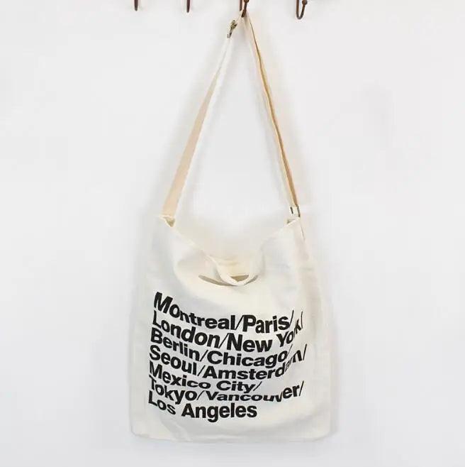 Casual Letter Canvas Denim Handbag Small Fresh Shoulder Bag