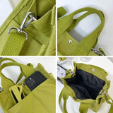 Canvas Casual Tote Student Shoulder Bag Magnetic Buckle Crossbody Bag
