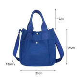 Canvas Casual Tote Student Shoulder Bag Magnetic Buckle Crossbody Bag