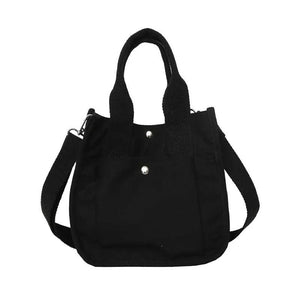 Canvas Casual Tote Student Shoulder Bag Magnetic Buckle Crossbody Bag