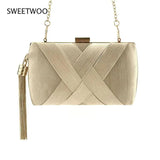Multi-Color Silk Evening Bag with Tassel for Women