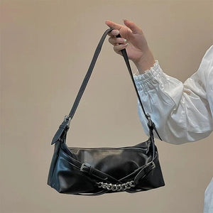 Chain Women Underarm Bag Pu Leather Ladies Shoulder Bags Girls Handbags