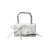 Women Small Square Shoulder Bag Metal Chain Crossbody Bag
