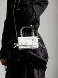 Women Small Square Shoulder Bag Metal Chain Crossbody Bag