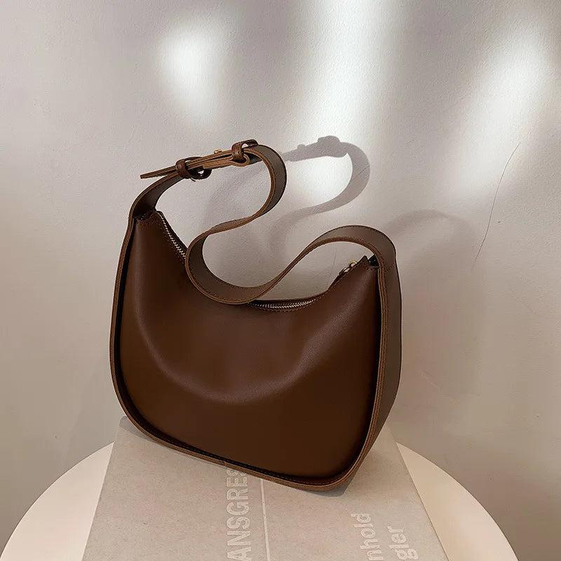Sky Women's Round Shoulder Bag PU Leather Lady Crossbody Bag