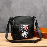 Women Shoulder Bags Crossbody Leather Bags Ladies Flower Handbag