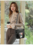 Women Shoulder Bags Crossbody Leather Bags Ladies Flower Handbag