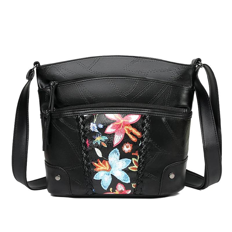 Women Shoulder Bags Crossbody Leather Bags Ladies Flower Handbag