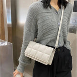 Plaid Shoulder Bag for Women PU Leather Handbag