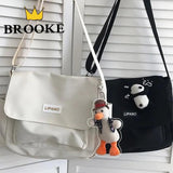Casual Nylon Letter Canvas Tote Bag Large Capacity Female Shopper Shoulder Bags