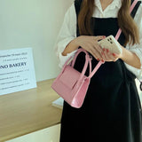 Macaron Women Clutch Pu Leather Shoulder Bag Top Handle Crossbody Bag