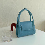 Macaron Women Clutch Pu Leather Shoulder Bag Top Handle Crossbody Bag